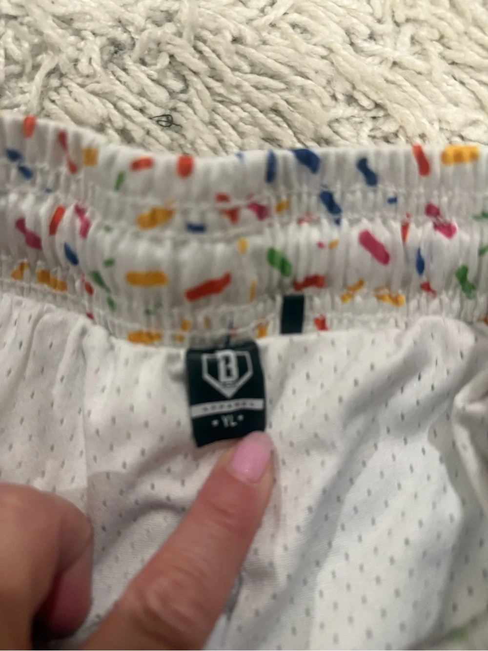 Kids White Ice Cream Cone Print Shorts with Colorful Sprinkles - Picture 3 of 3